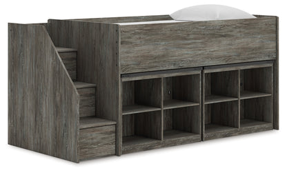 Frandern Twin Loft Bed with Bookcase Storage