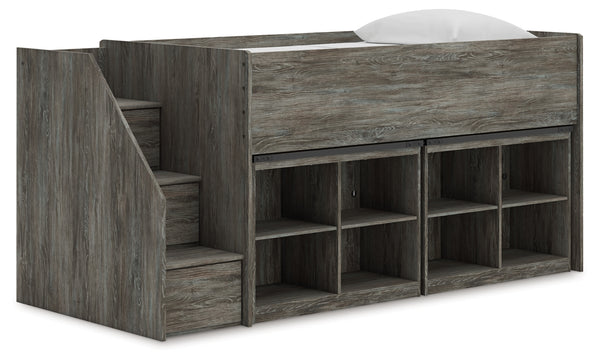 Frandern Twin Loft Bed with Bookcase Storage