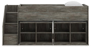 Frandern Twin Loft Bed with Bookcase Storage