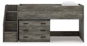 Frandern Twin Loft Bed with Drawer Storage