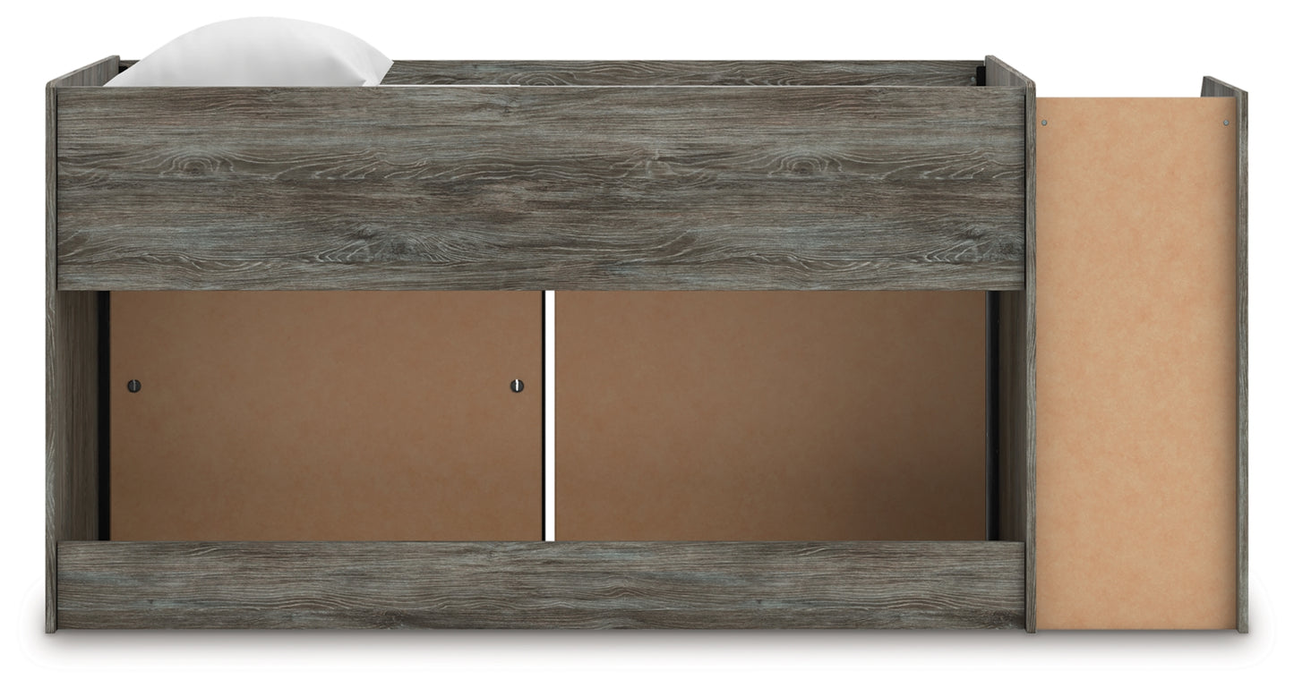 Frandern Twin Loft  Bed with Bookcase and Drawer Storage