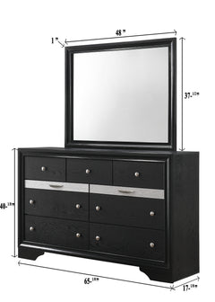 Regata Dresser Mirror Black/Silver