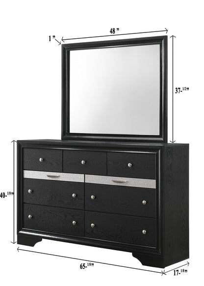 Regata Dresser Mirror Black/Silver