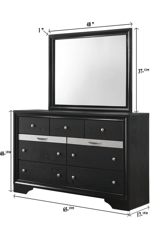 Regata Dresser Mirror Black/Silver