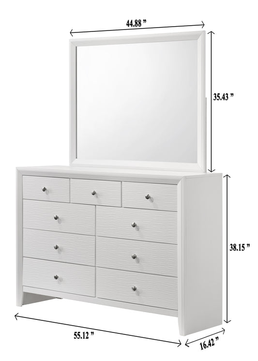 Evan Dresser Mirror White