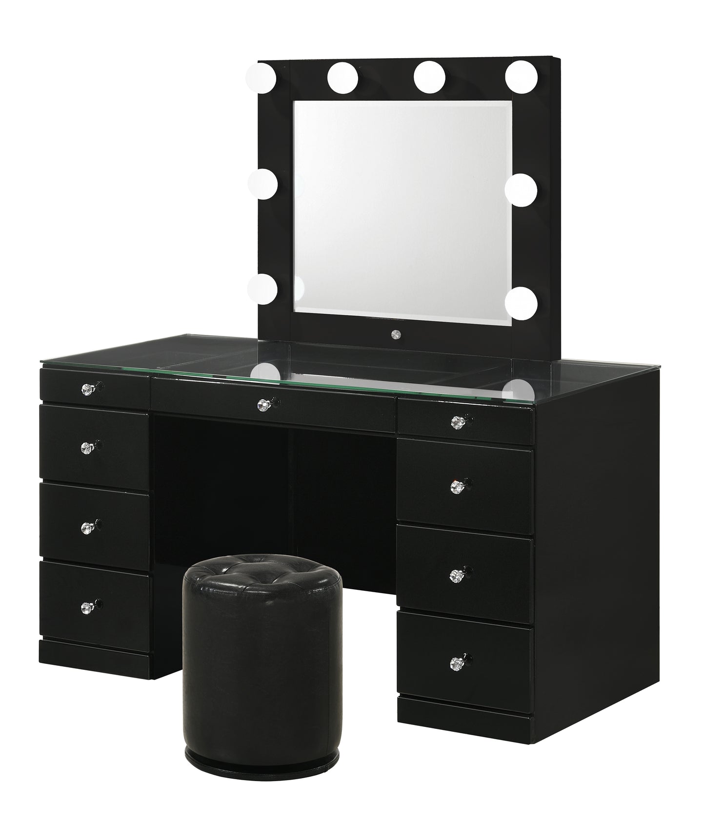 Morgan Round Swivel Stool Black