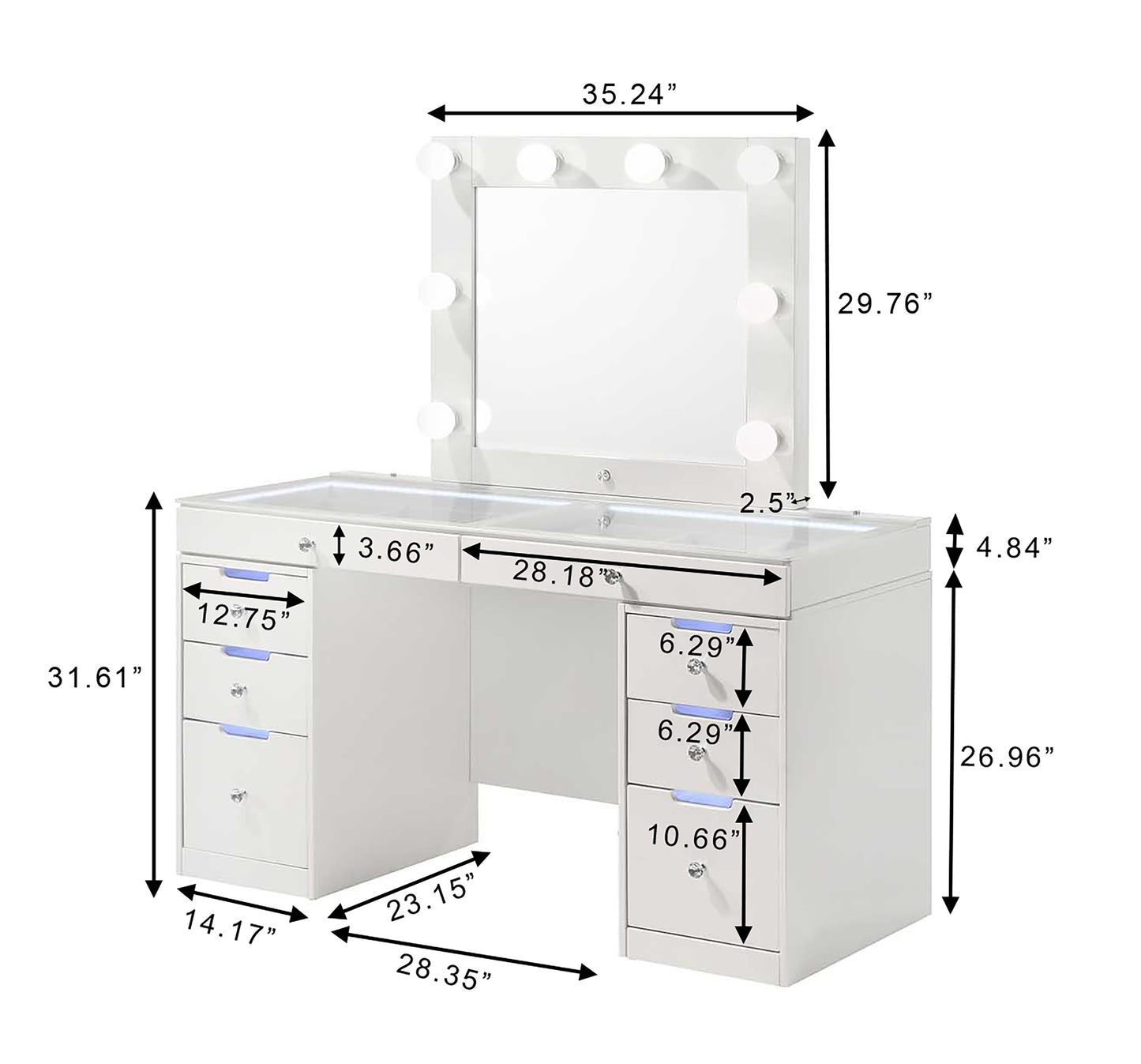 Luxo Vanity White