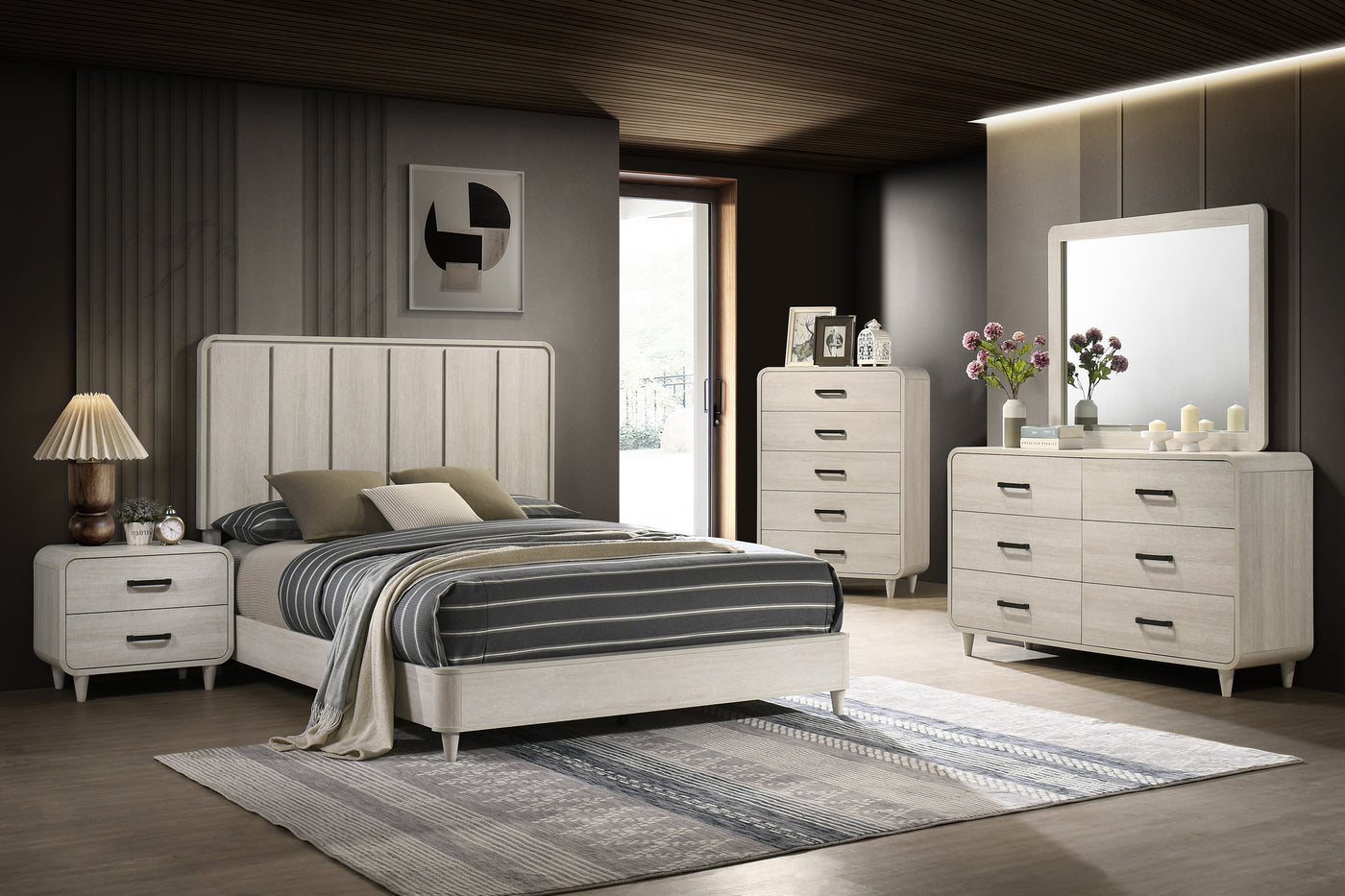 Nyomi Panel Bed White