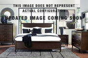 Dantenton California King Panel Bed. Dresser, Mirror and Nightstand