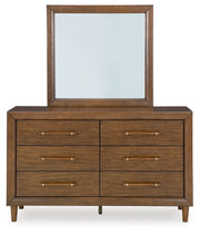 Lyncott King Upholstered Bed with Mirrored Dresser
