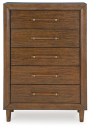 Lyncott California King Upholstered Bed, Dresser, Mirror and Chest