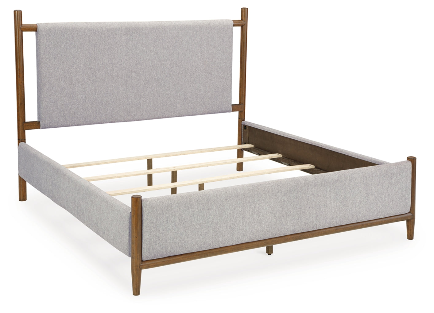 Lyncott King Upholstered Bed with Mirrored Dresser