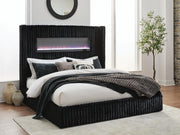 Agrander Queen Upholstered Bed with Fireplace and Wireless Audio
