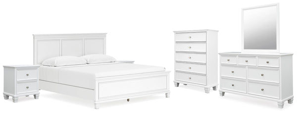 Fortman King Panel Bed, Dresser, Mirror, Chest and 2 Nightstands