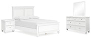 Fortman Full Panel Bed with Mirrored Dresser and Nightstand
