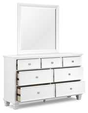 Fortman Twin Panel Bed with Mirrored Dresser and Chest