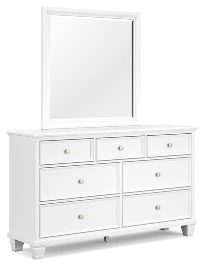 Fortman King Panel Storage Bed with Mirrored Dresser