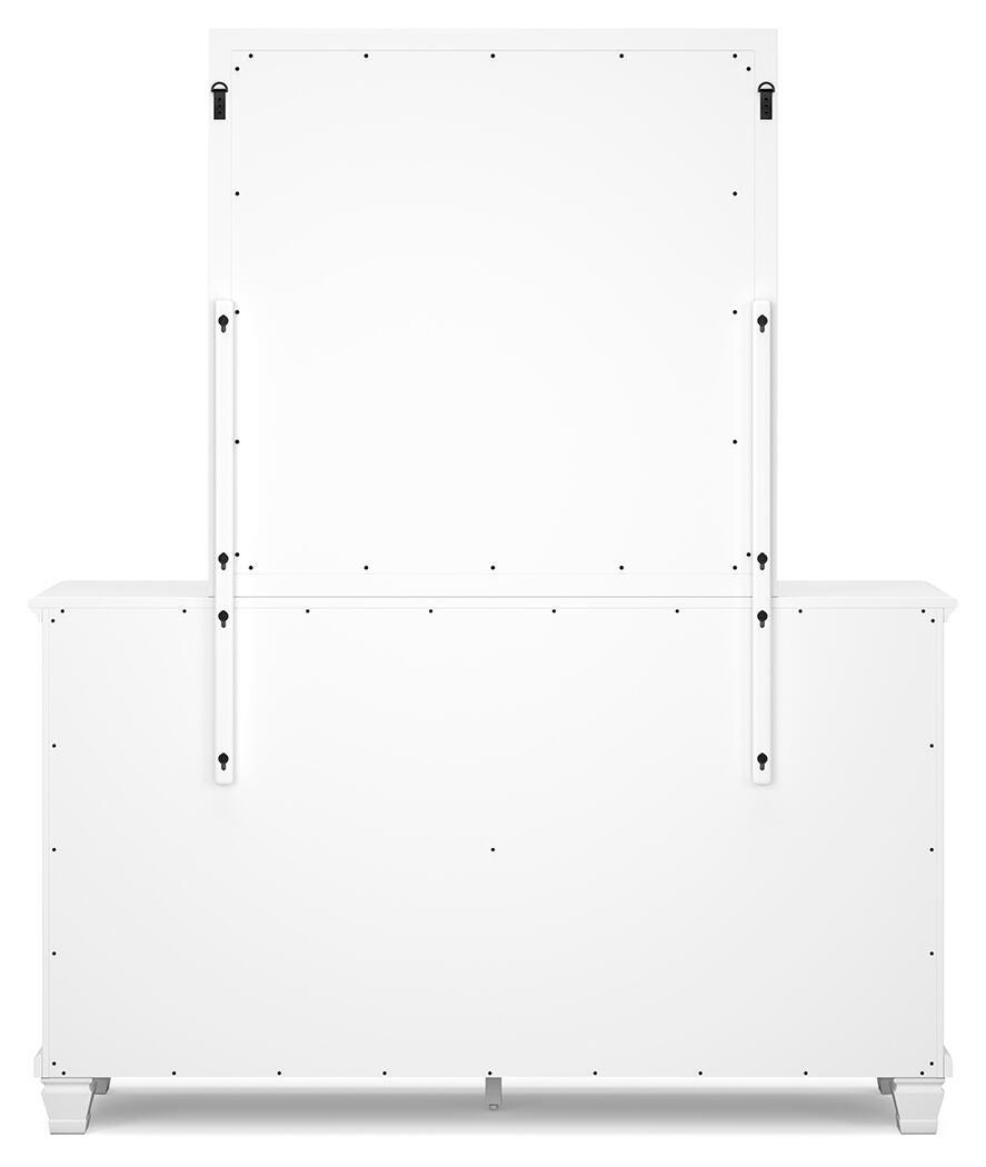 Fortman King Panel Bed with Mirrored Dresser