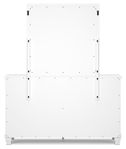 Fortman King Panel Bed with Mirrored Dresser