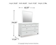 Fortman King Panel Storage Bed with Mirrored Dresser