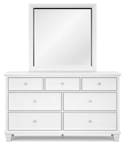 Fortman California King Panel Bed with Mirrored Dresser