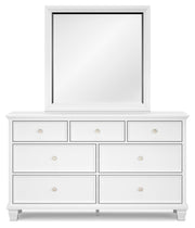 Fortman Twin Panel Bed with Mirrored Dresser and Chest