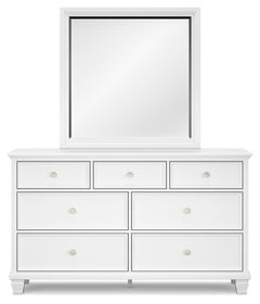 Fortman Twin Panel Bed with Mirrored Dresser and Chest