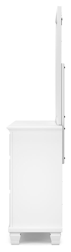 Fortman King Panel Bed with Mirrored Dresser, Chest and Nightstand