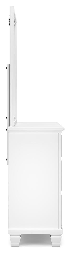 Fortman Twin Panel Bed with Mirrored Dresser