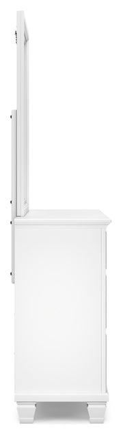 Fortman Twin Panel Bed with Mirrored Dresser and Chest