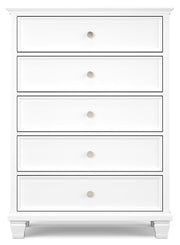 Fortman King Panel Bed with Mirrored Dresser, Chest and Nightstand