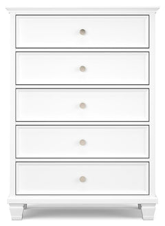 Fortman King Panel Bed with Mirrored Dresser, Chest and Nightstand
