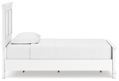 Fortman Twin Panel Bed with Mirrored Dresser