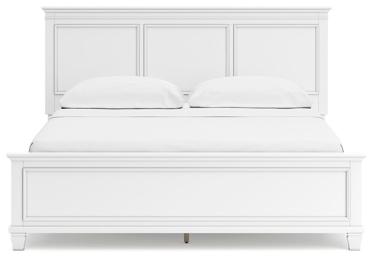 Fortman California King Panel Bed with Mirrored Dresser