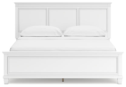 Fortman California King Panel Bed with Mirrored Dresser