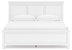 Fortman King Panel Bed with Mirrored Dresser and Nightstand