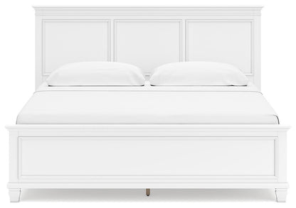 Fortman King Panel Bed with Mirrored Dresser