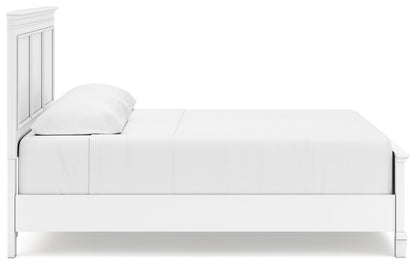 Fortman King Panel Bed with Mirrored Dresser, Chest and Nightstand