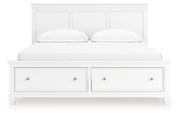 Fortman California King Panel Storage Bed, Dresser, Mirror and Nightstand
