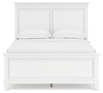 Fortman Full Panel Bed with Mirrored Dresser, Chest and Nightstand