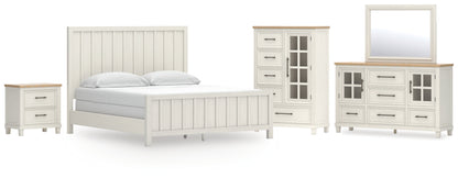 Shaybrock California King Panel Bed, Dresser, Mirror, Chest and Nightstand