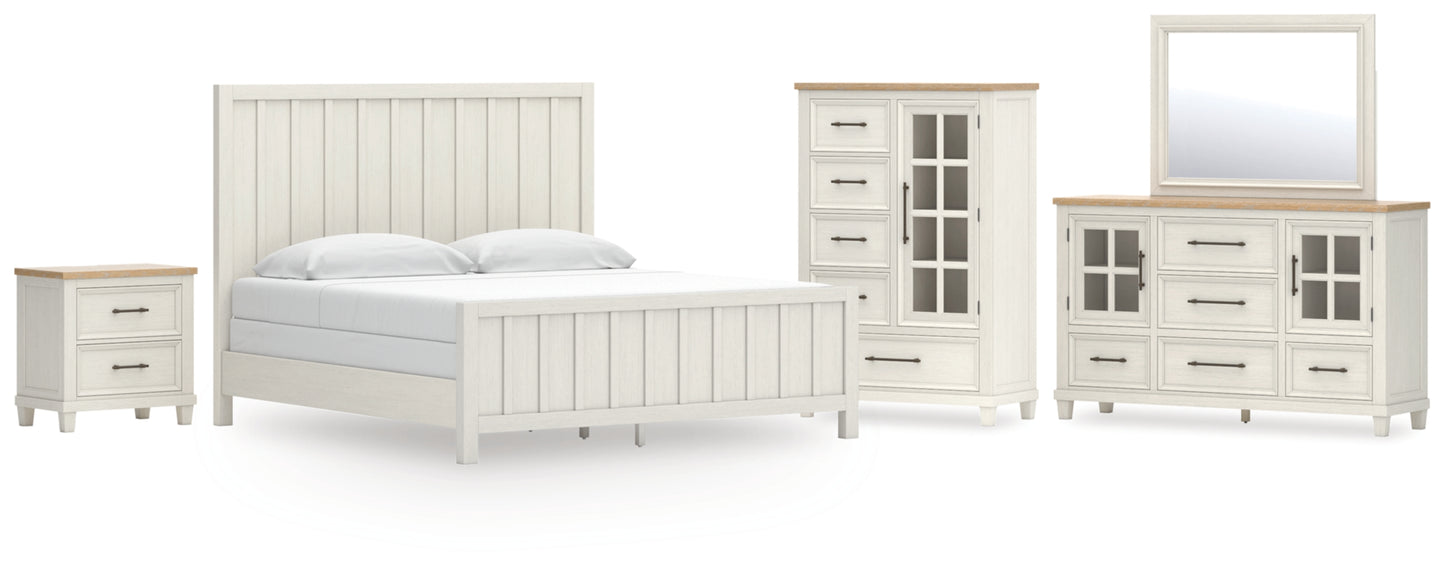 Shaybrock King Panel Bed, Dresser, Mirror, Chest and Nightstand