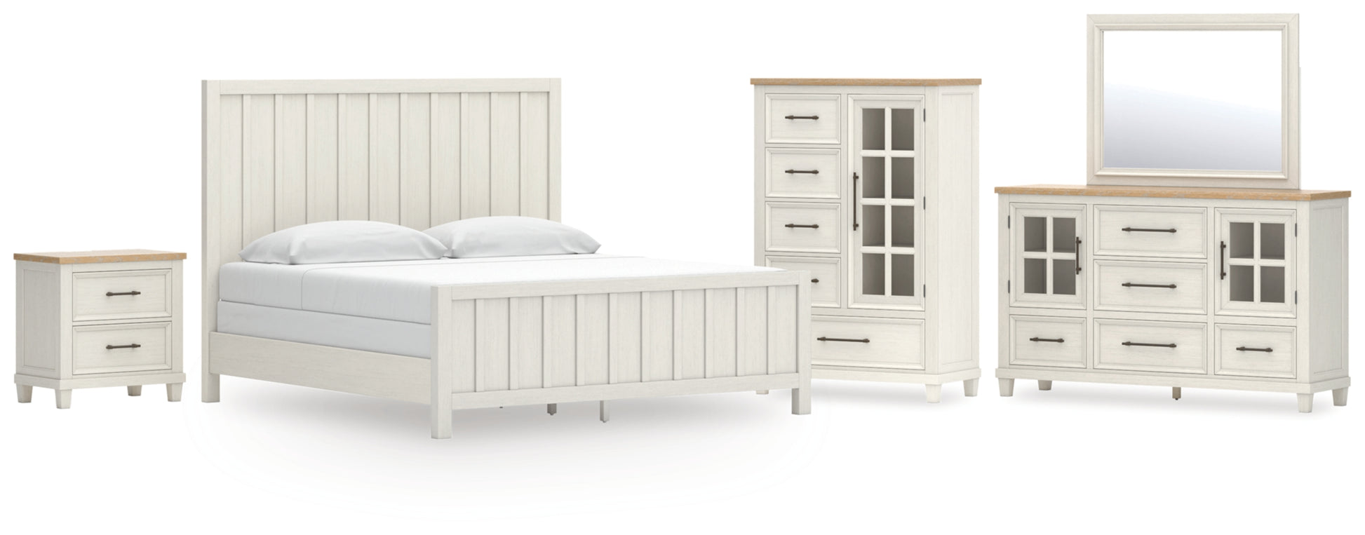 Shaybrock King Panel Bed, Dresser, Mirror, Chest and Nightstand