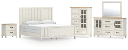 Shaybrock King Panel Bed, Dresser, Mirror, Chest and Nightstand