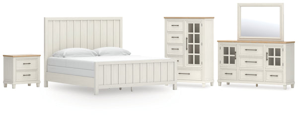 Shaybrock King Panel Bed, Dresser, Mirror, Chest and Nightstand