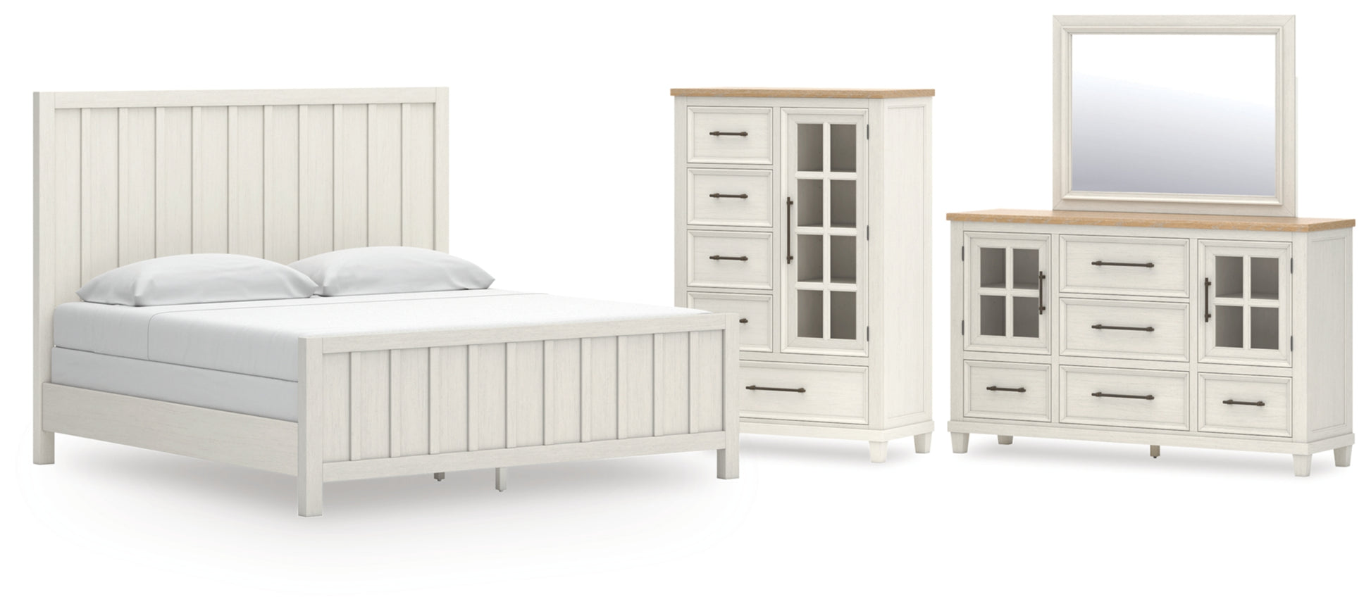 Shaybrock King Panel Bed, Dresser, Mirror and Chest