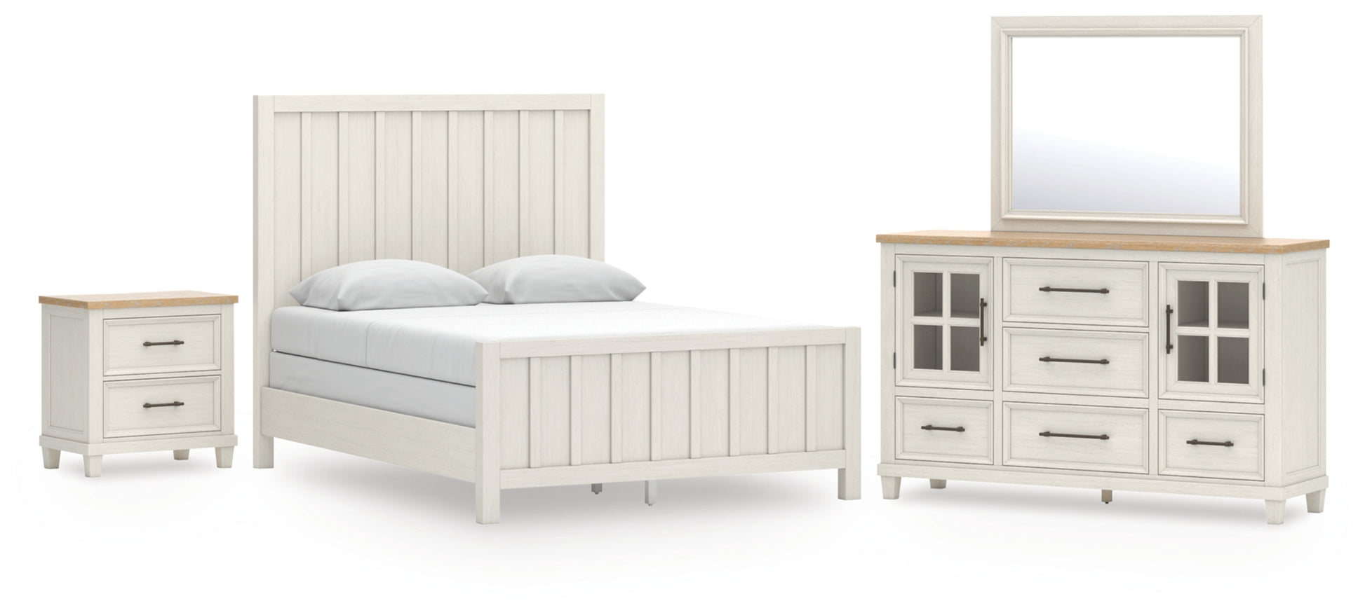 Shaybrock Queen Panel Bed, Dresser, Mirror and Nightstand