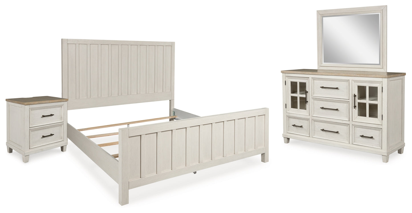 Shaybrock California King Panel Bed, Dresser, Mirror and Nightstand