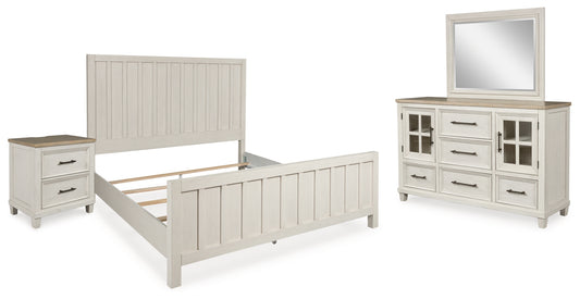 Shaybrock King Panel Bed, Dresser, Mirror and Nightstand