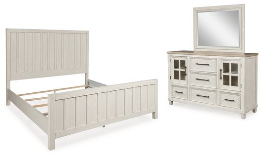 Shaybrock King Panel Bed, Dresser and Mirror